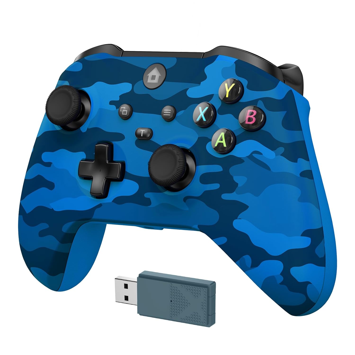 GMVOX Wireless Controller for X-BOX, Gaming Controller Support Turbo/3.5MM Audio Jack/Dual Vibration, Controller Compatible with X-BOX One/ One S/X, X-BOX Series S/X, PC, IOS, Android Platforms,with 2.4g Adapter(Blue Camo)