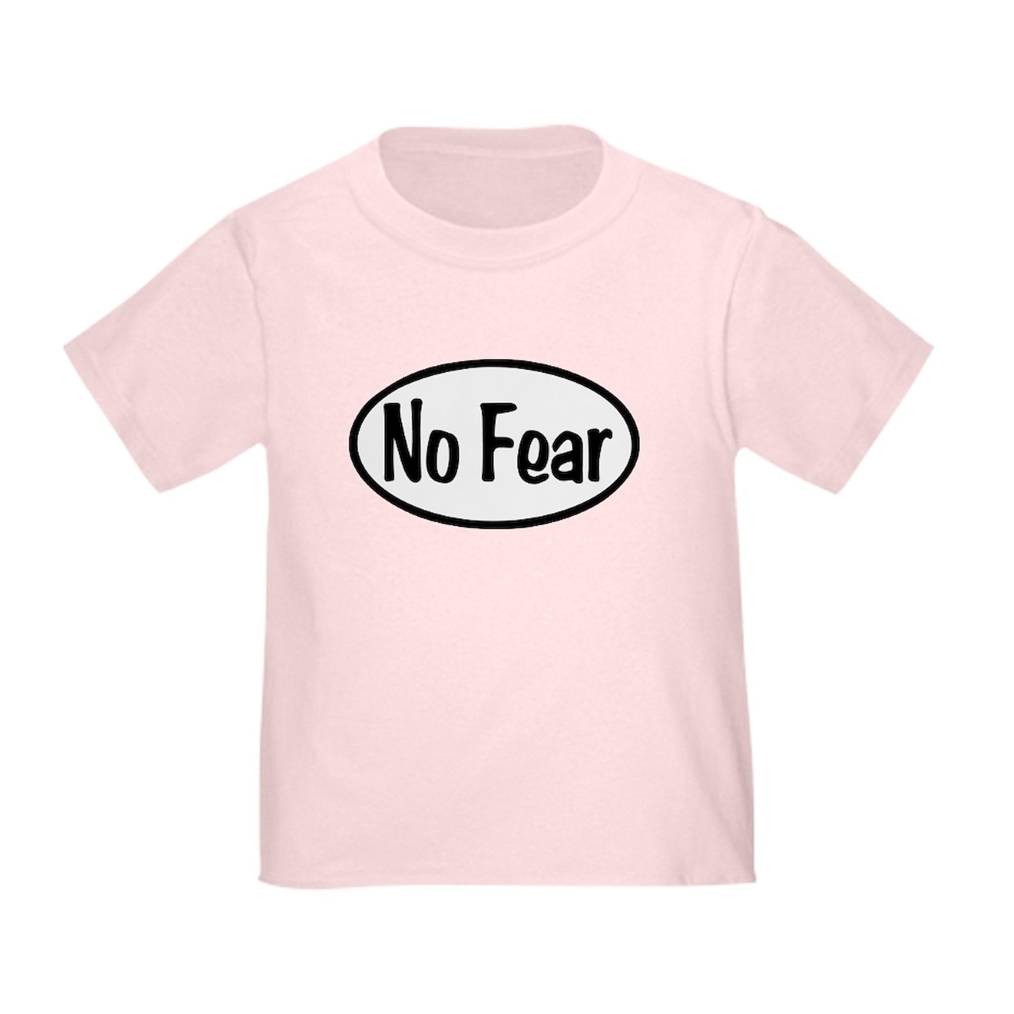 CafePress No Fear Oval Toddler T Shirt Toddler Graphic Tee, 100% Cotton Pink