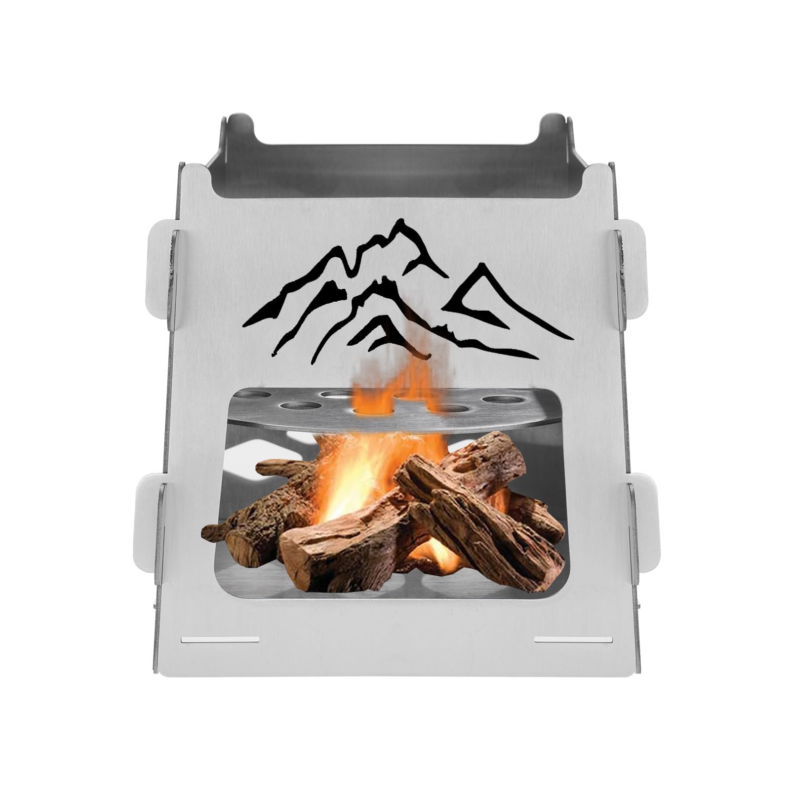 Portable Fire Pit, Camping Fire Pit, Collapsible Fire Pit Stainless Steel Barbecue Grill For Camping, Stainless Steel Folding Fire Pit for Camping Picnic Terrace Garden with Carrying Bag