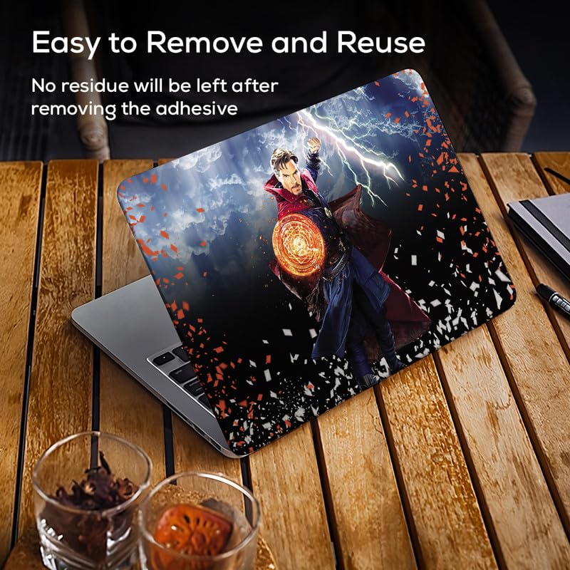 Image of Galaxsia DR. Strange Full Vinyl Laptop Skin /Sticker /Cover for 15 to 15.6 Inches Laptops Laminated-Removable-HD Quality Compatible for Hp-Dell-Sony-Lenovo-Asus etc.(15x10 Inches)