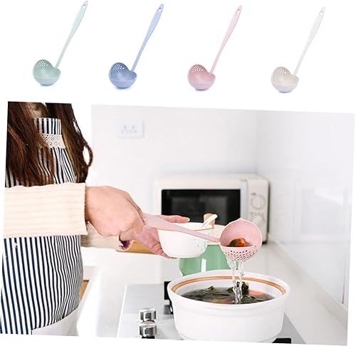 Miniatura 6 de Cuchara de sopa de paja de trigo 2 1 Cucharas de gachas de mango largo Cucharas de sopa Laddle Suministros de cocina Cuchara de paja de trigo