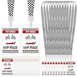 backstage passport Design da corsa: questo pass VIP viene fornito con un cordino a scacchi con un sofisticato motivo a scacchi bianchi e neri e un design con bandiera da corsa, completando perfettamente la tua festa a tema racing e creando un'atmosfera più vivace. La carta è stampata con 