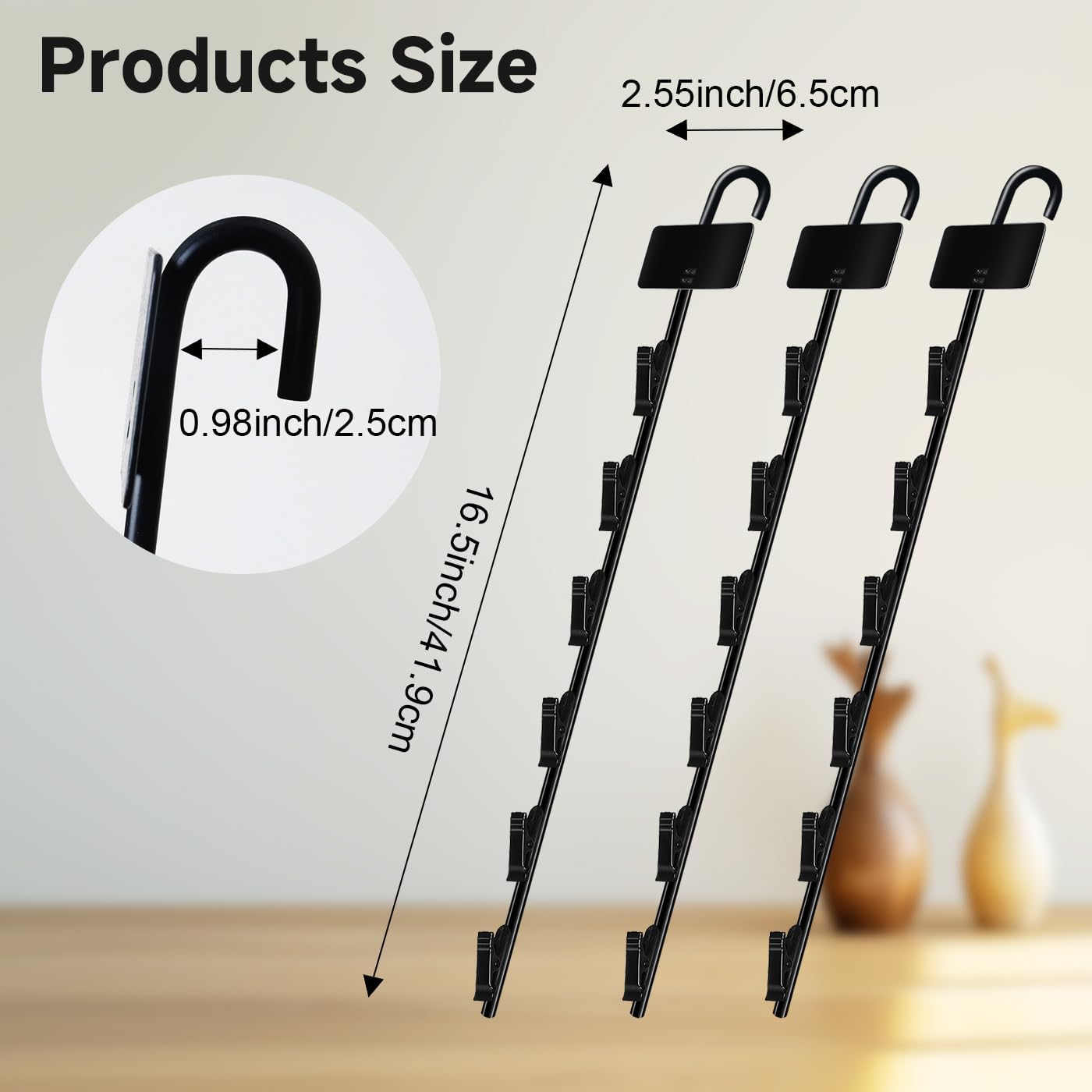 Chip Hanger Strips Hooks Display Hanging 16.5" with 6 Chip Greeting Card Party Merchandise Vendors Potato Bag Holder Snack Candy Portable Retail Organizer Storage Metal with Label Header 4 Pack