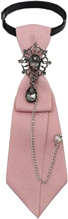 Womens Bow Tie Pre-Tied Rhinestone Bowtie with Chain Neck Tie for Women Girls Band Cosplay Uniform