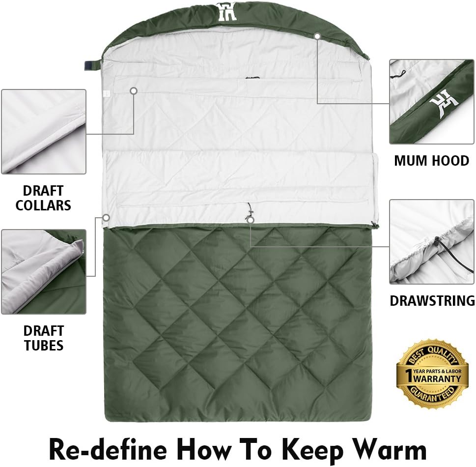 Winner Camping Sleeping Bag with Compression Sack,Mummy Hood with Zipper It's Portable and Lightweight for 3-4 Season Camping, Hiking, Traveling, Backpacking and Outdoor Activities