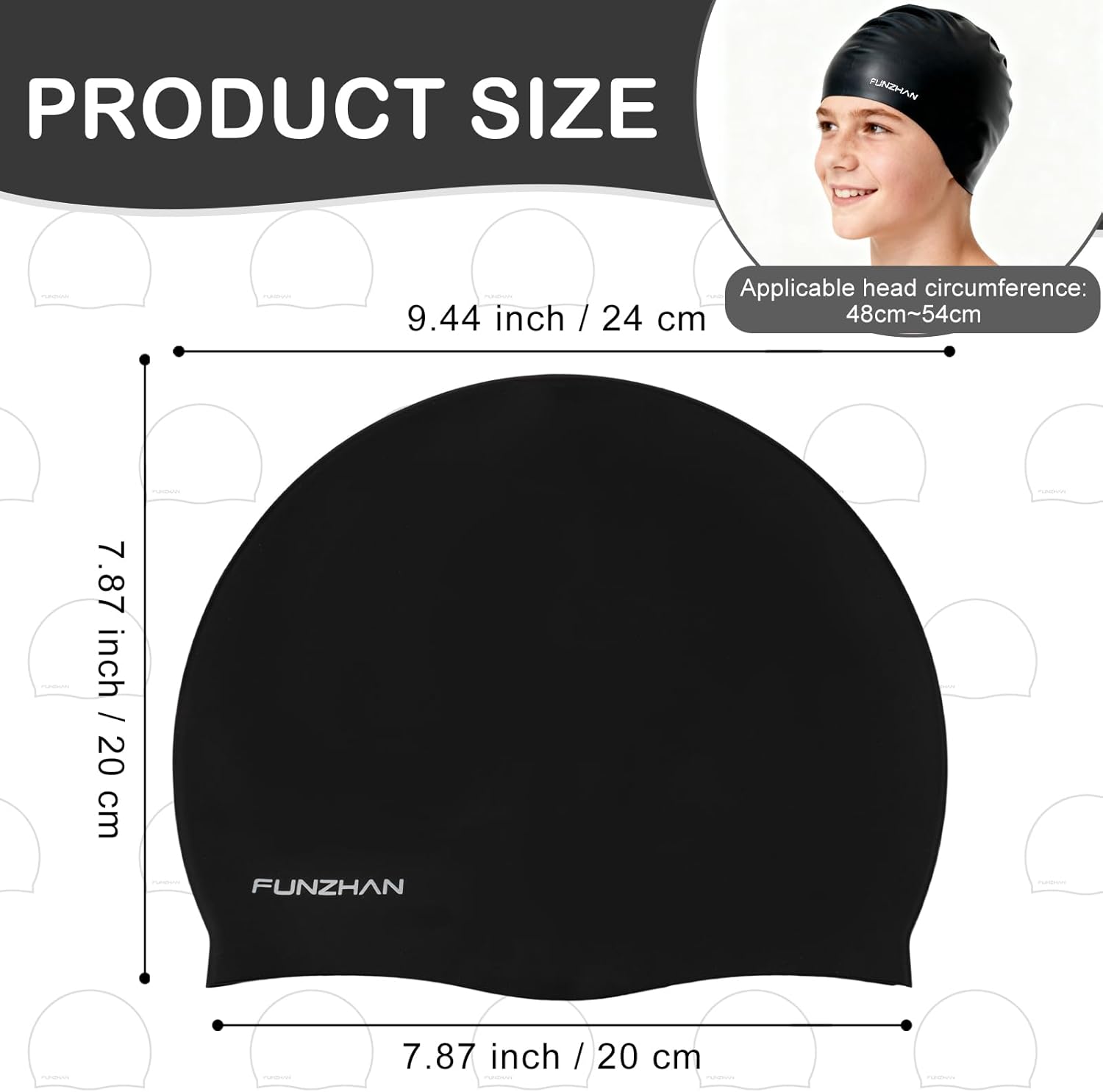 Silicone Swim Cap, Unisex Waterproof Swimming Cap for Adults, Non-Slip High Elasticity Stretchy Bathing Caps for Long Hair & Short Hair, Comfortable Swimming Accessories