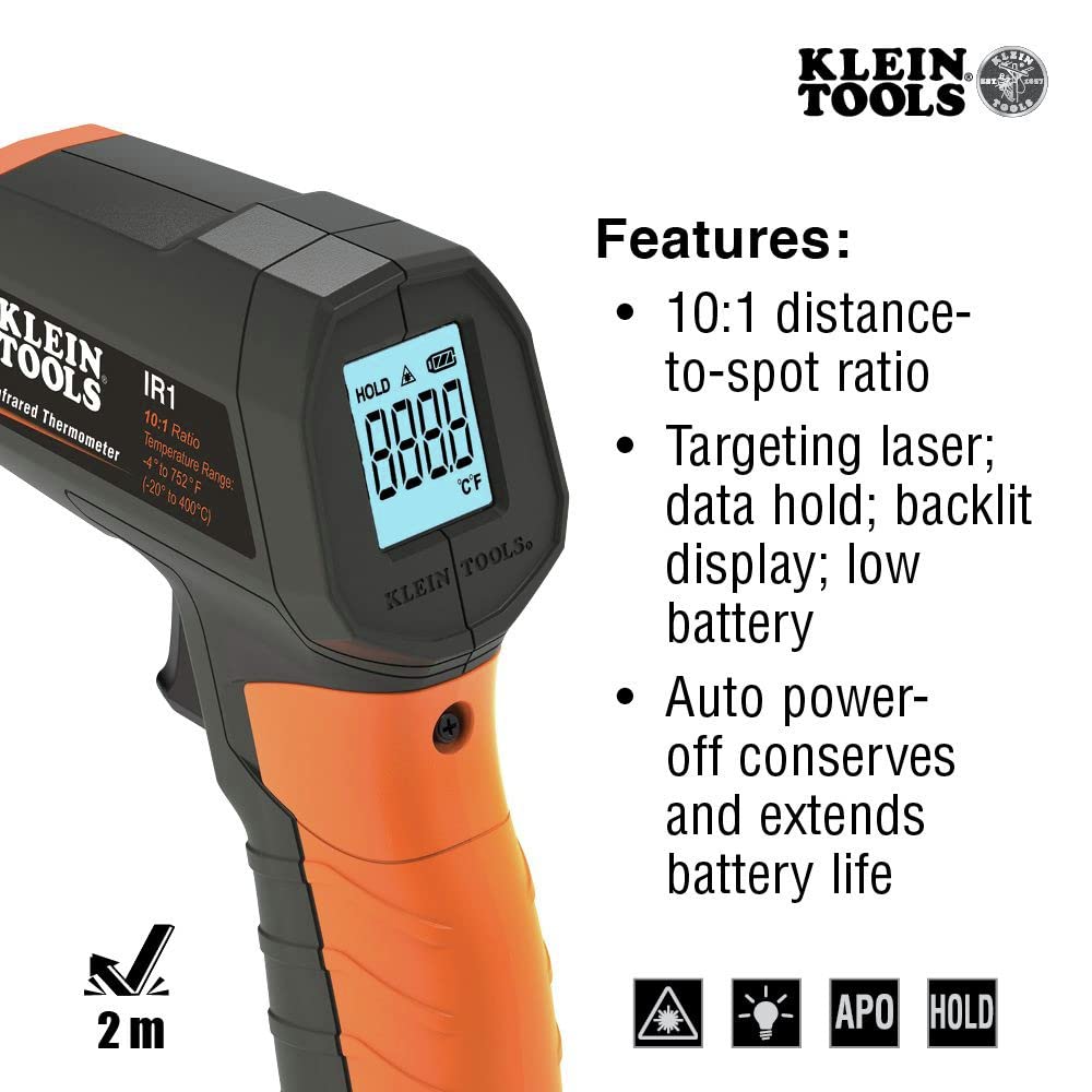 KLEIN TOOLS IR1 Infrared Thermometer features list