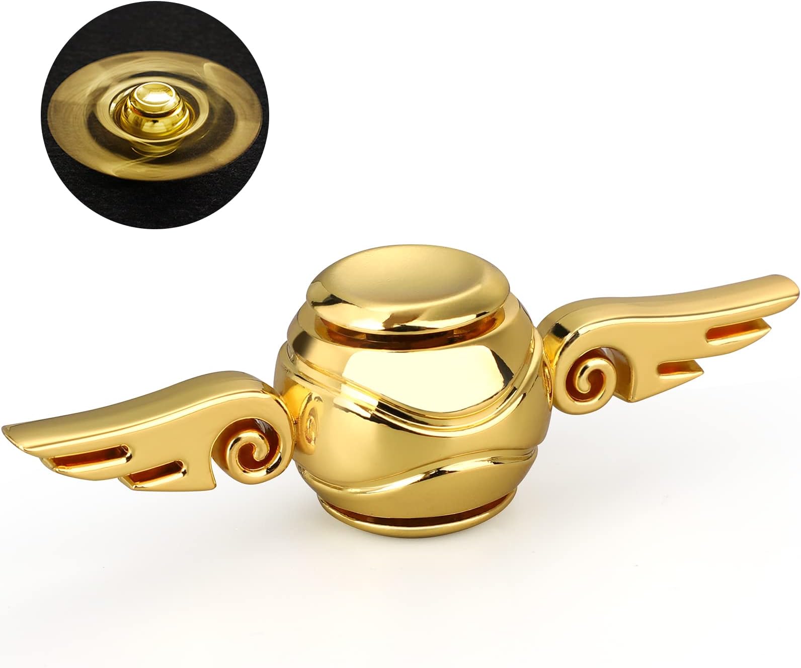 Golden Fidget Spinner Metal Toy for Kids Adults, Desk Toys Hand Finger Spinner Decoration, EDC Stress Relief Toy for Boys Age 3-12 Years Old Stocking Suffer for Boys Girls