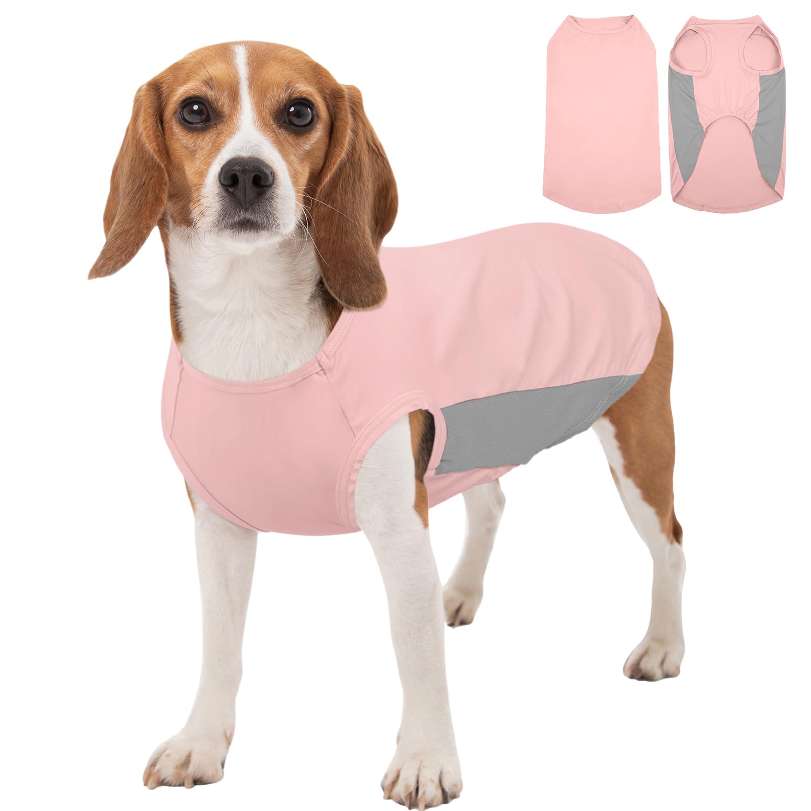 Kuoser Dog Cooling Vest Breathable Mesh Sun Protection Shirt for Summer Lightweight Elastic Pet Puppy Tshirt for Medium Dogs Clothes Pink
