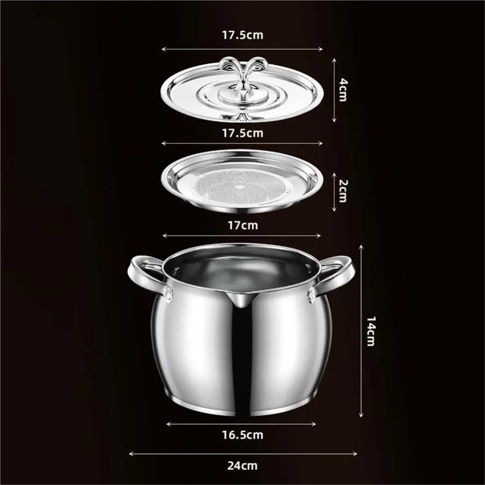Bouteille à huile en acier inoxydable Pot de filtre à huile grande capacité, réservoir stockage saindoux, bouteille en acier inoxydable cuisine 1.5/3,5 l(2L)