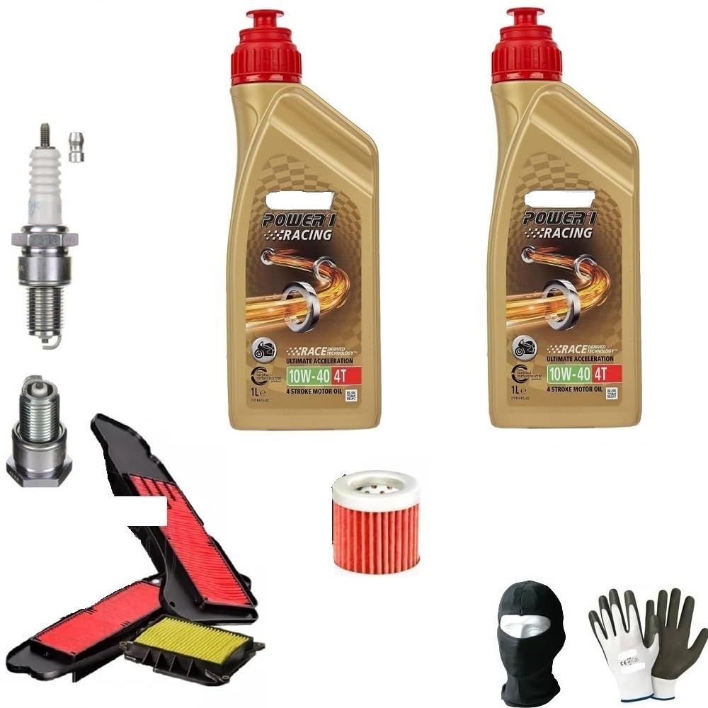 COMPATIBLES con DAELIM B-Bone 125 Servicio Completo Motor-Mantenimiento Cambio LUBRICANTE CASTROL Power 1 SINTÉTICO Racing 10W40 4T Super ACELERACIÓN Filtro DE Aceite+DE Aire+BUJÍA