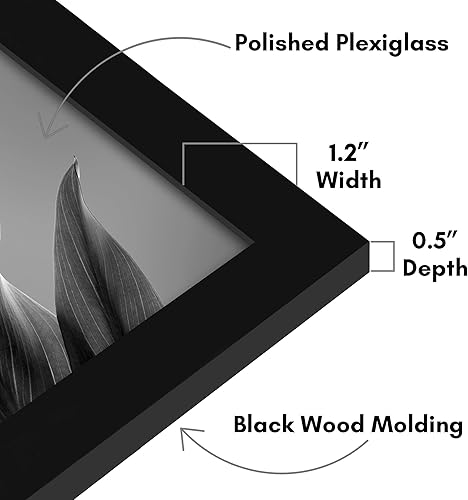 Vista 326 de Americanflat - Marco para póster de 71 x 74 cm con plexiglás pulido, portarretratos negro de madera industrializada, Epic Collection, marco ancho