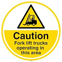 V Safety Caution Fork Lift Truck Operating In This Area - Anti-Slip Floor Sign 450 x 450 mm - Anti-Slip Floor Sticker