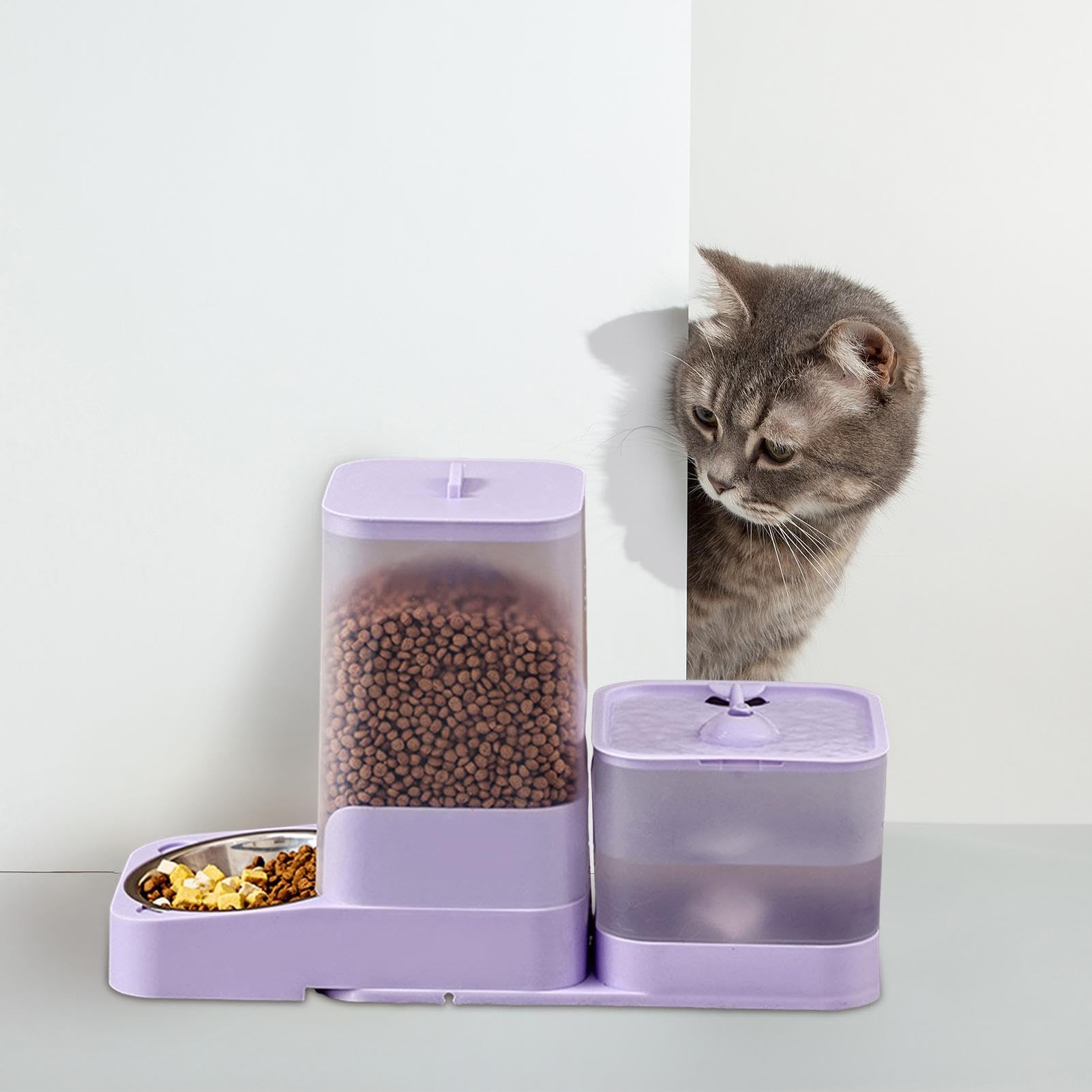 Automatischer Katzenfutterspender Großer Futterspender und Wasserspender | Hundefutterautomat Großrassen Aufbewahrungsbehälter Hundezubehör Fütterung Tränke Für Kleine Mittlere Große Rassen Und