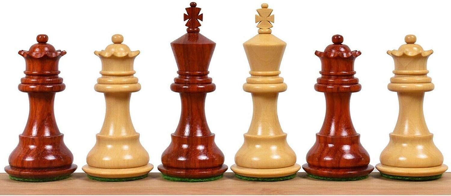 New Product RoyalChessMall -3.1 Pro Staunton Luxury Chess Pieces Only Set (Bud Rosewood)