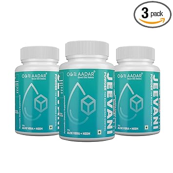 Aadar Jeevani Ayurvedic Powder | Diabetes Care, Control Blood sugar level, Detoxification, removal of toxins from the body 100 GM, with Neem and Aloe Vera (Pack of 3)