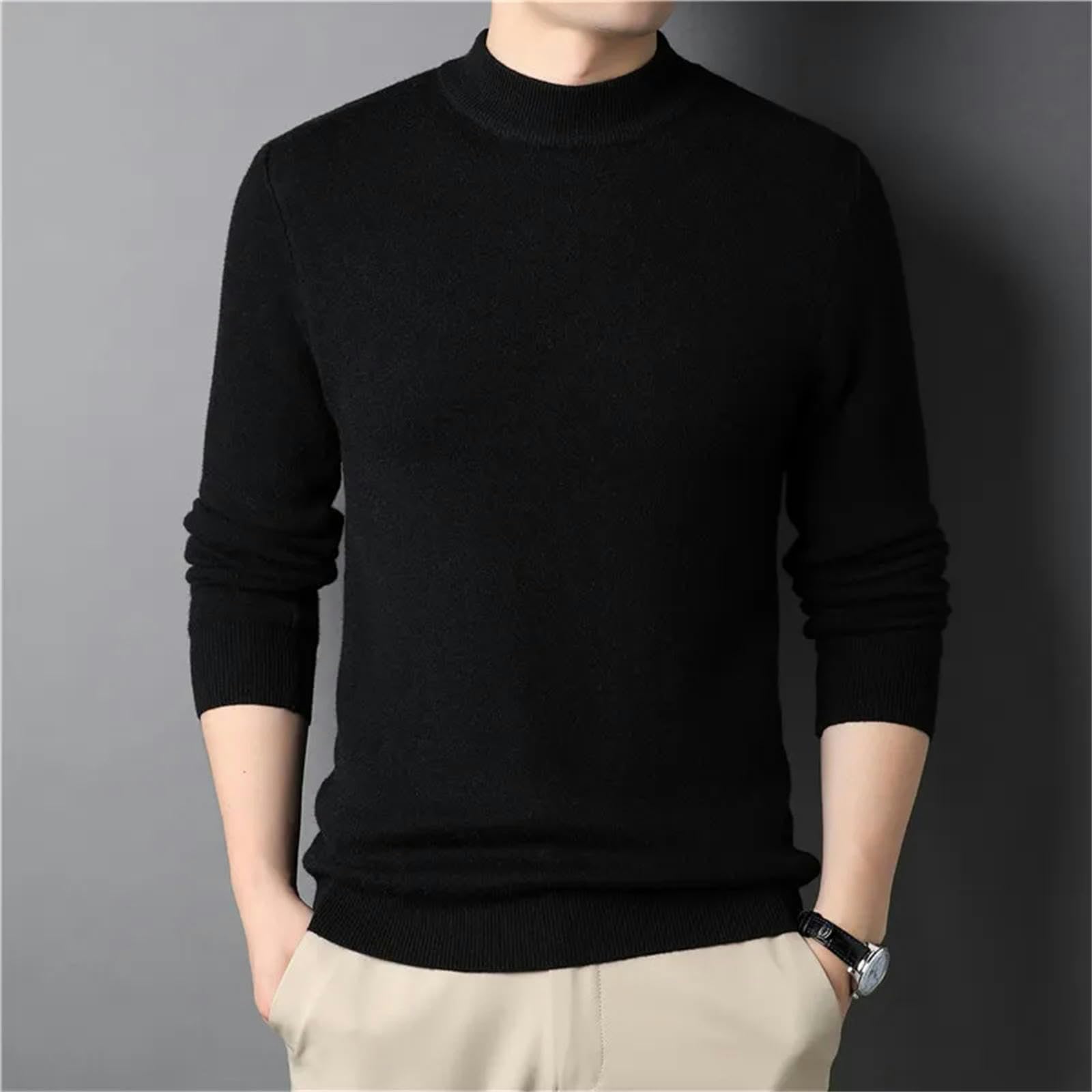 MdybF Maglione Uomo Maglione Maschile Mezzo Dolcevita da Uomo Maglioni A Maglia per Il Maglione da Uomo