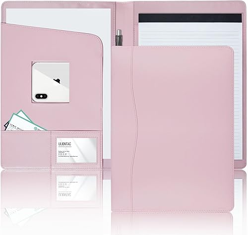 Miniatura 4 de Carpeta de cuero para cartera, organizador de documentos de negocios, bolsillo de almacenamiento para bloc de notas legales, para hombres y mujeres,