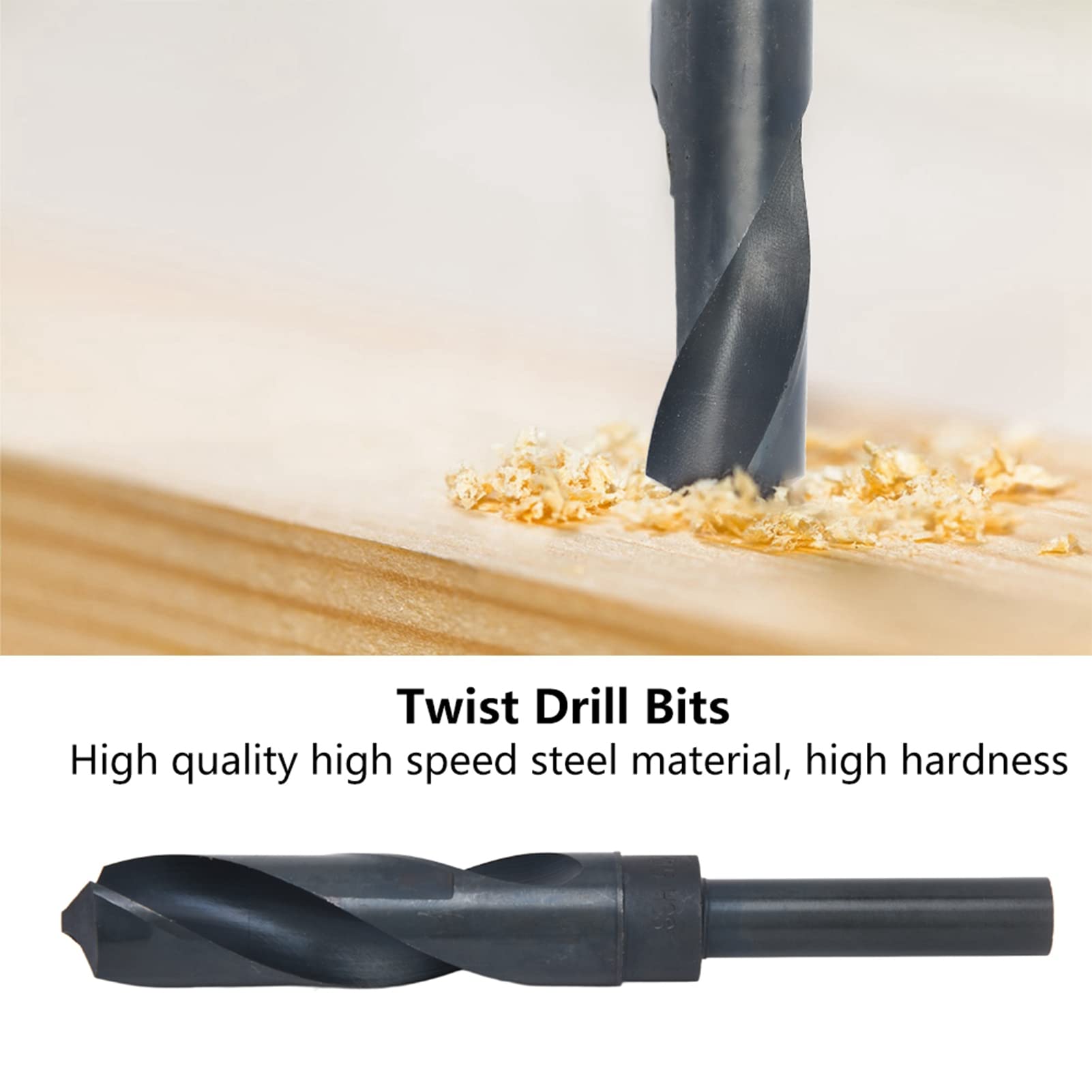 Punte da Trapano con Gambo utensili di perforazione trapani di torsione acciaio velocità Ridotto HSS Straight 21,5 Mm / 0,85 Pollici Strumento di Perforazione con Gambo