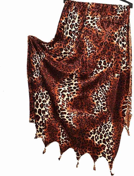 GenericGIRLYZ ATTIRE Velvour Leopard Print Winter Scarf Pashmina Blanket Oversized Warm Wrap Shawl Headscarf