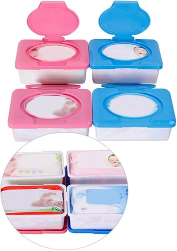 Miniatura 3 de Baost Estuches de viaje portátiles para toallitas húmedas, caja de almacenamiento de papel de seda, estuche dispensador de toallitas de plástico,