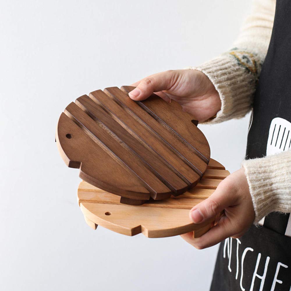 Podkładki pod kubki, Drewniana podkładka izolacyjna kreatywna na stół mata domowa antyoparzeniowa garnek zapiekanka podkładka-buk(Beech (1 Piece))