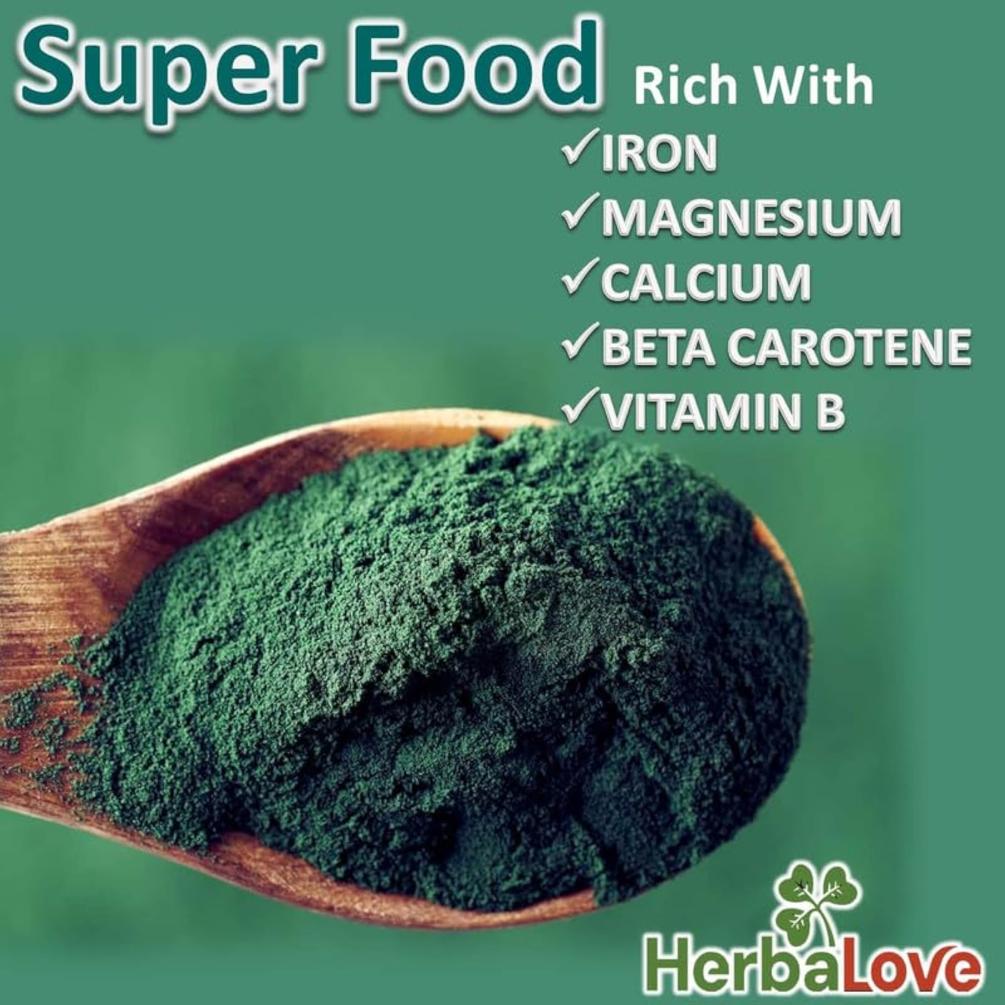 HERBALOVE 100% Spirulina Powder for Wellness