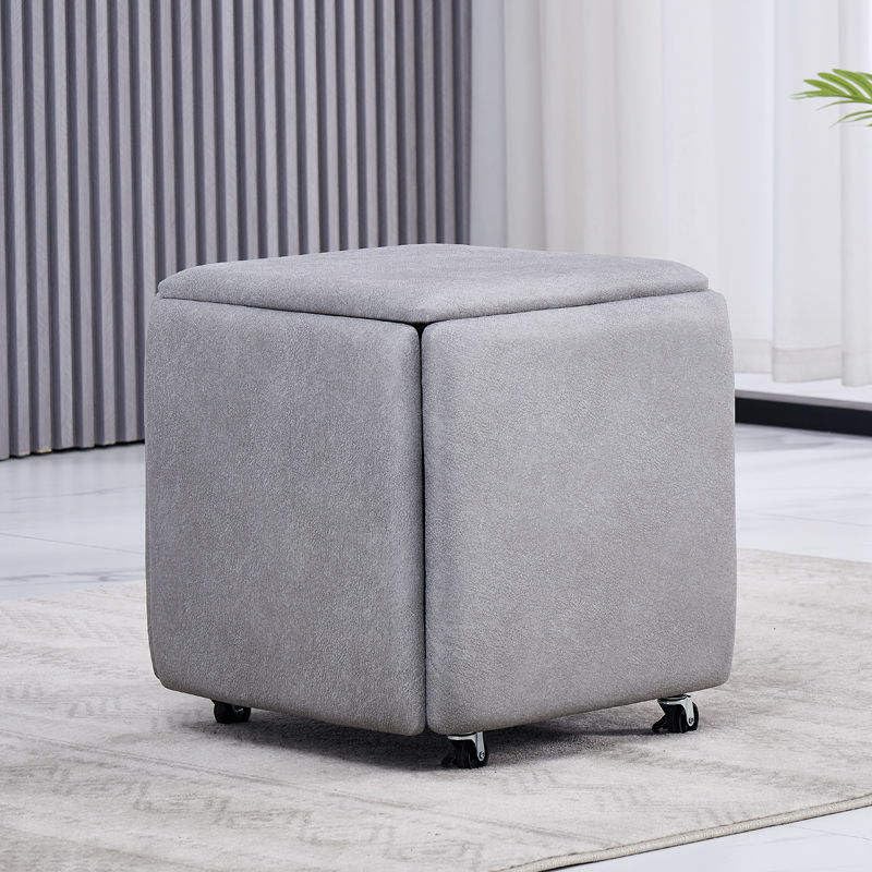 Juego de taburetes apilables para exteriores para asientos creativos, cubo, impermeable, otomano, taburete de tocador para sala de estar o dormitorio, 5 en 1, combinación de asiento, puffe cuadrado 36