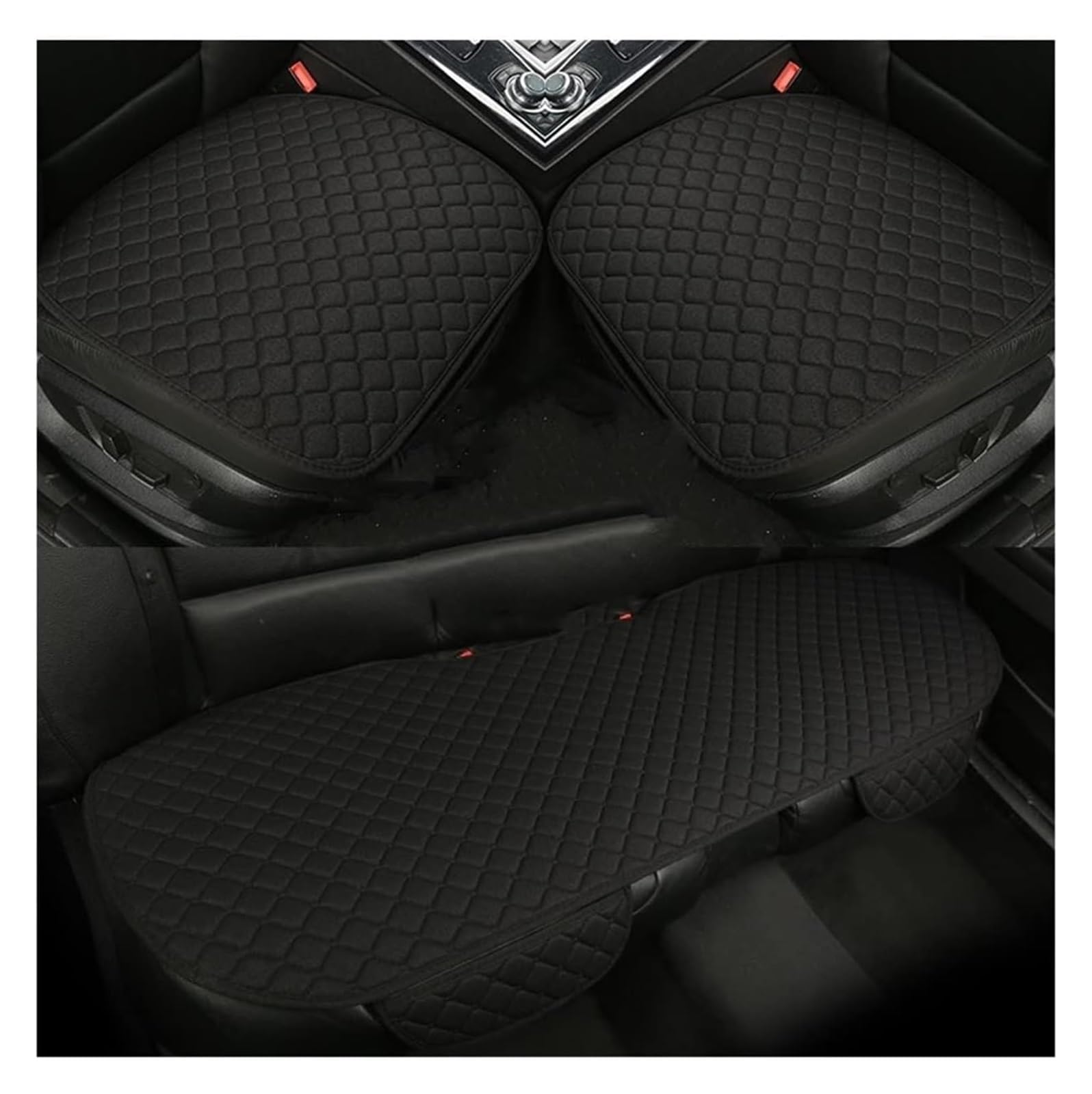 Copri-Sedile Coprisedile Universale Per Auto Protezione Dello Schienale Sedile Anteriore Posteriore Cuscino Lavabile Tappetino Per Auto Coprisedili Auto(Black-3pcs)