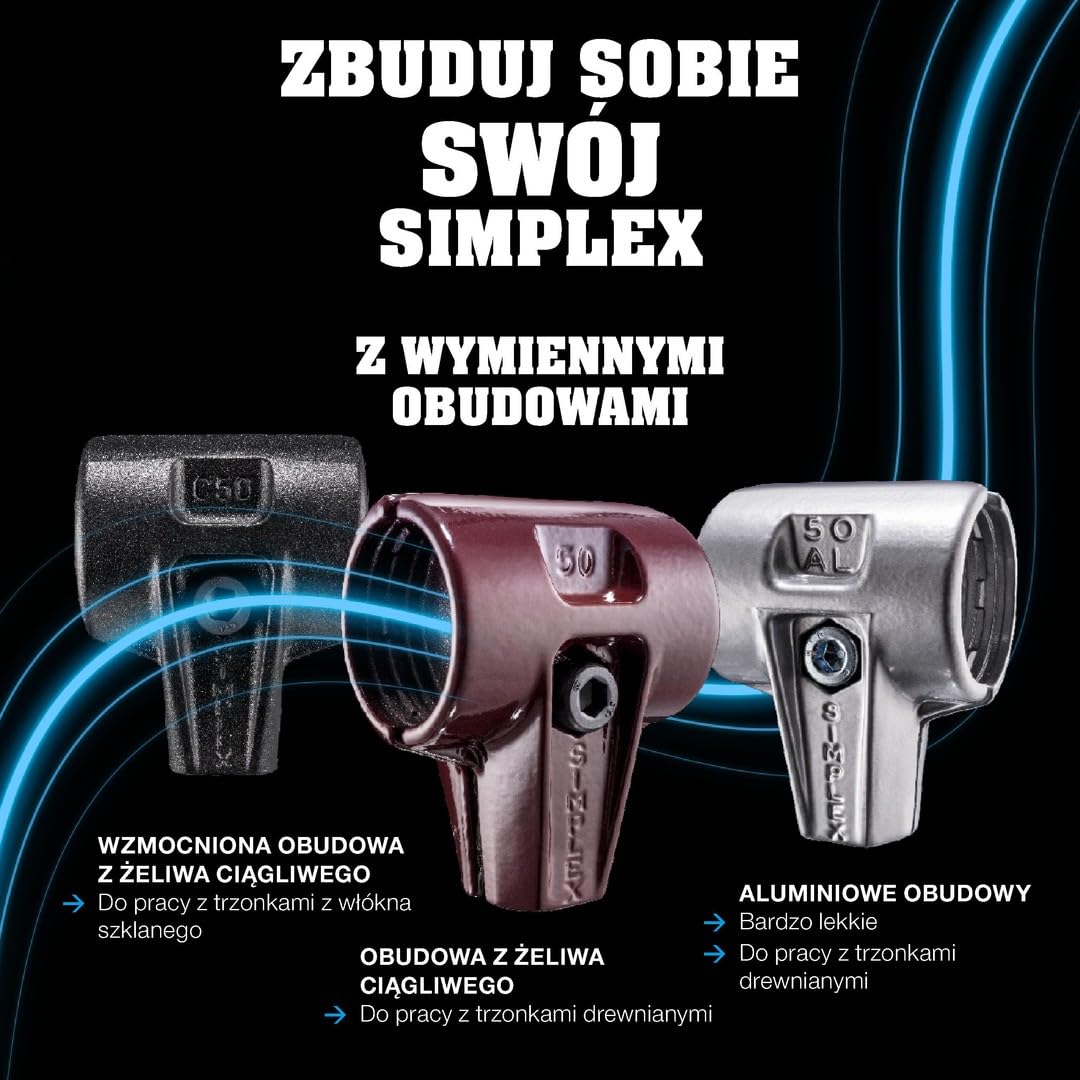 Trzonek SIMPLEX, do młotków ochronnych SIMPLEX z obudową z żeliwa ciągliwego lub aluminium | D=80 mm | 3244.082