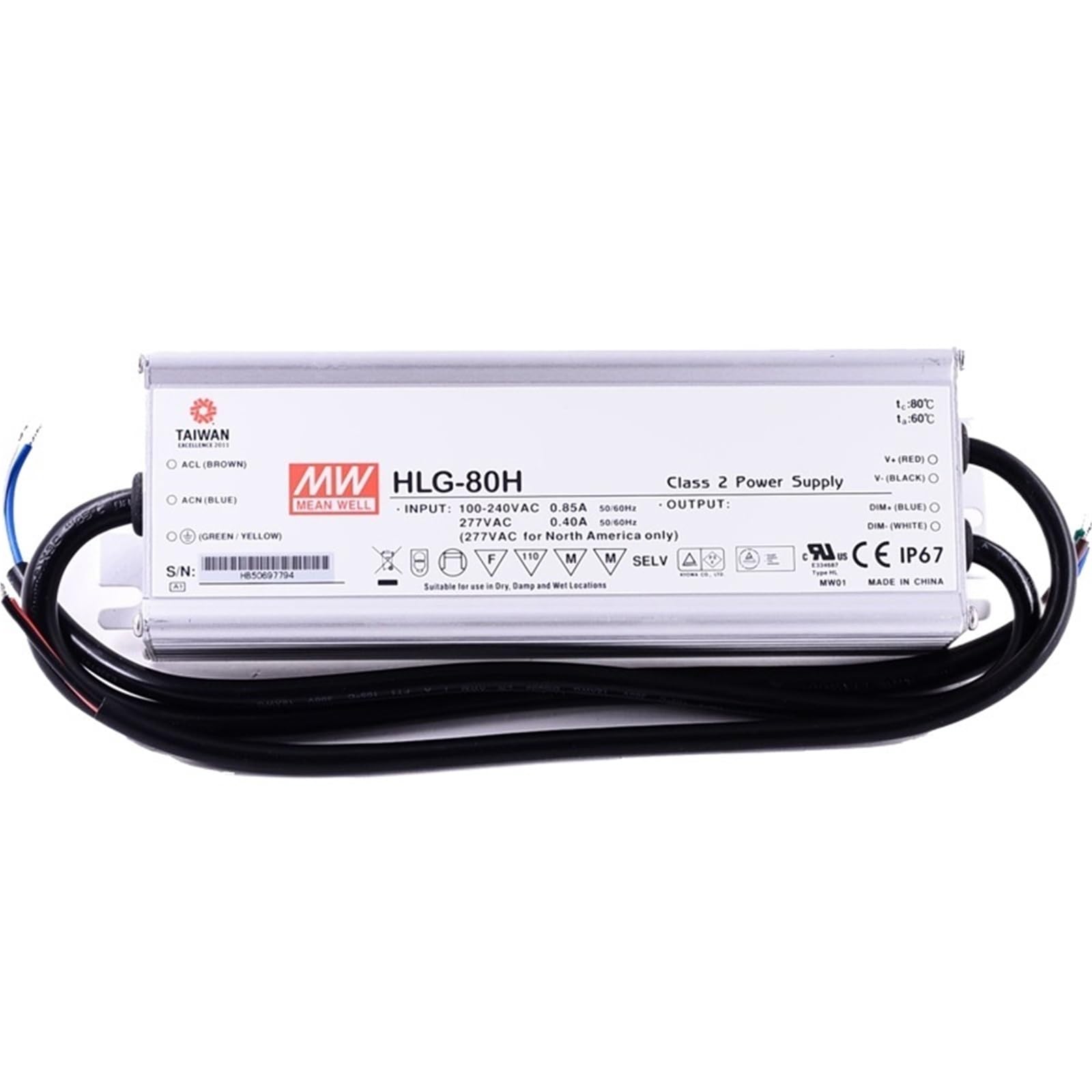 HLG-80H-54 , 80W Constant Voltage Constant Current LED Driver