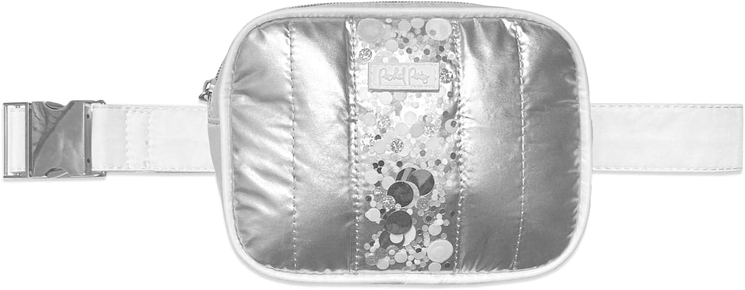 Packed Party Confetti-Filled 7.5" Silver Belt Bag