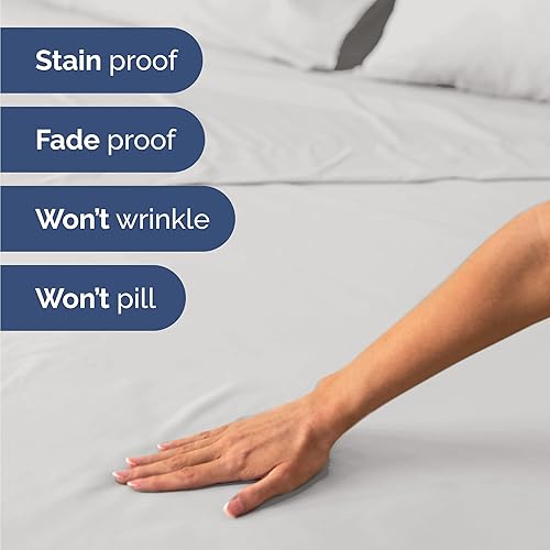 Miniatura 5 de Juego de sábanas tamaño individual de 4 piezas, sábanas transpirables y refrescantes, sábanas de lujo de hotel para mujeres, hombres, niños y
