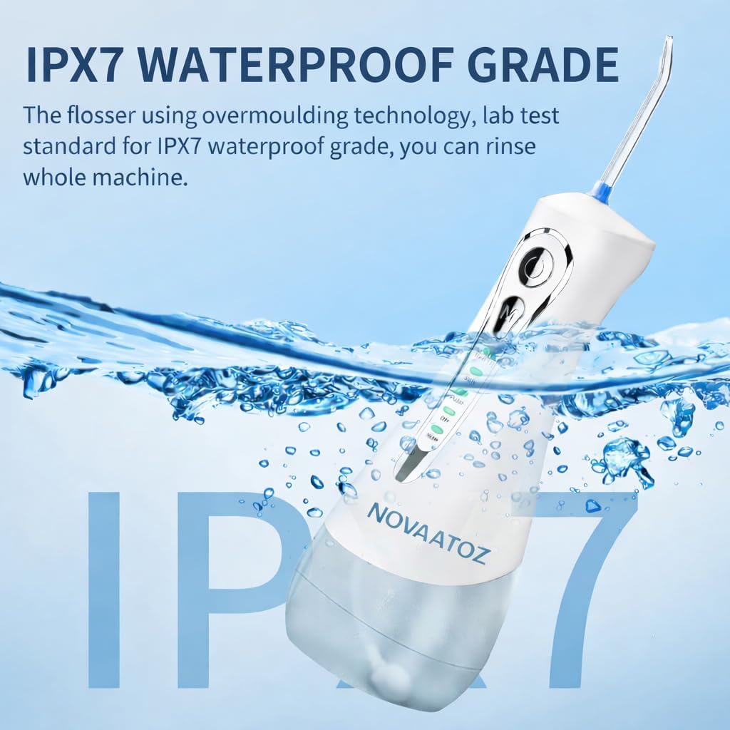 Hydro Advance 2.0 | Cordless Water Flosser for Teeth Cleaning | 0.6mm Precision Jet | 4 Pressure Modes | 320ml Tank IPX7 Waterproof | 4 Nozzles (White)