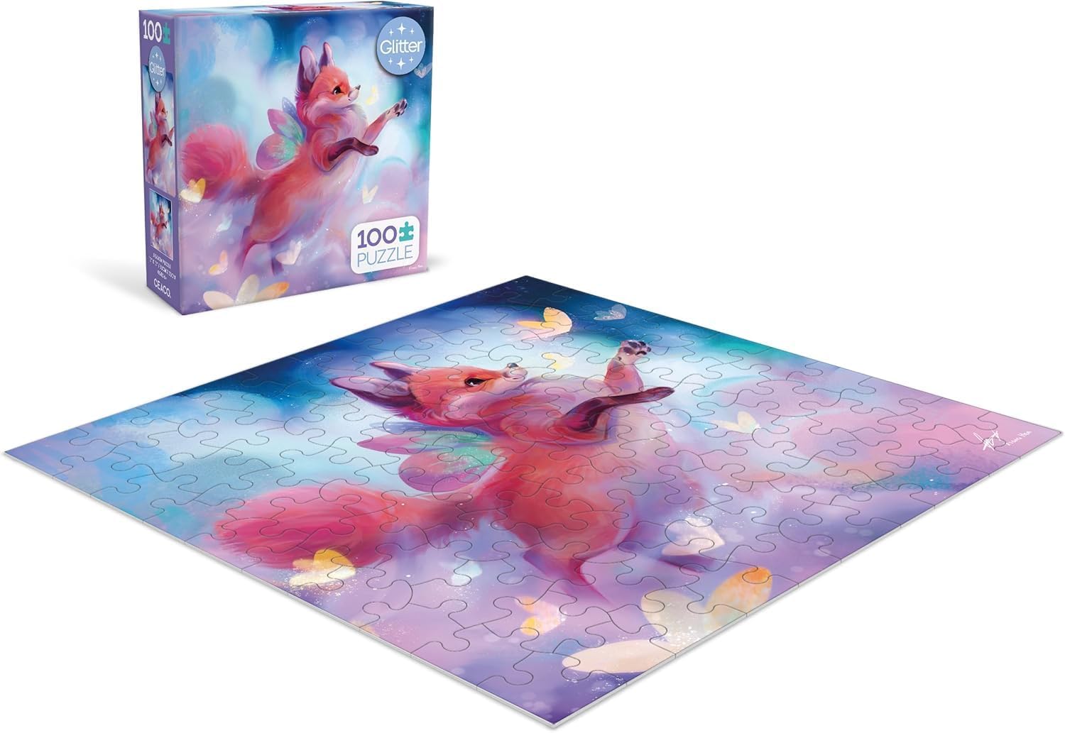 Ceaco - Glitter - Butterfox - 100 Piece Jigsaw Puzzle