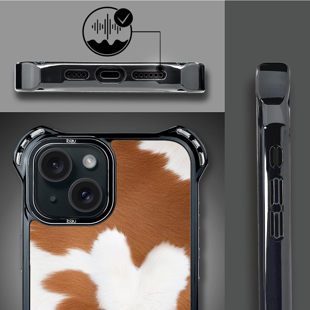 Etui do iPhone 15 IBIZU DropGuard Ultra kompatybilne z MagSafe, Zew Natury, Alpejska krowa