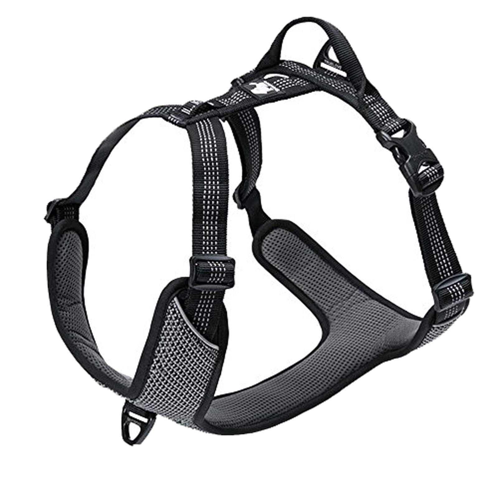 TRUE LOVE Dog Harness Adjustable Reflective No Pull Durable Pet Vest Car Trip Outdoor TLH6071(Black,M)