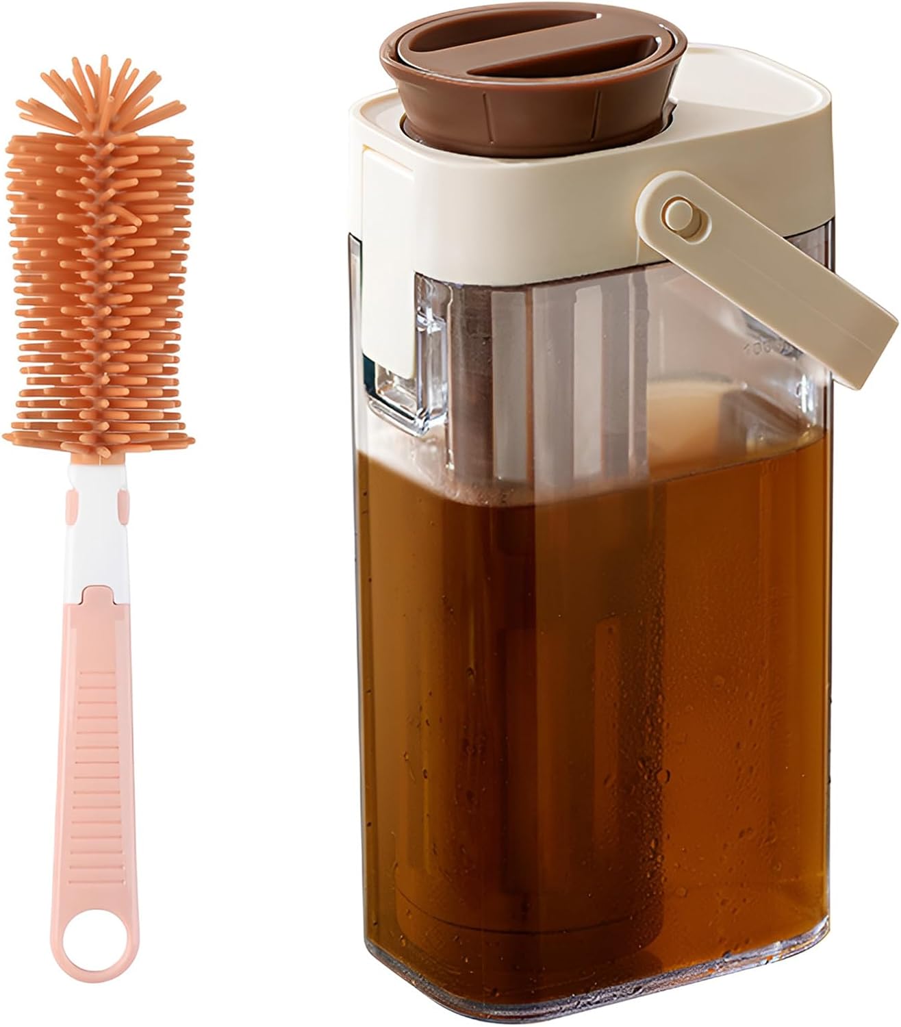 34 oz Cold Brew Coffee Maker, Cold Brew Pitcher for Fridge, Portable Cold Brew Coffee Maker, with Bottle Brush, Ice Brew Bottle for Ice Tea Coffee, Suitable for Home Outdoor Camping Trip