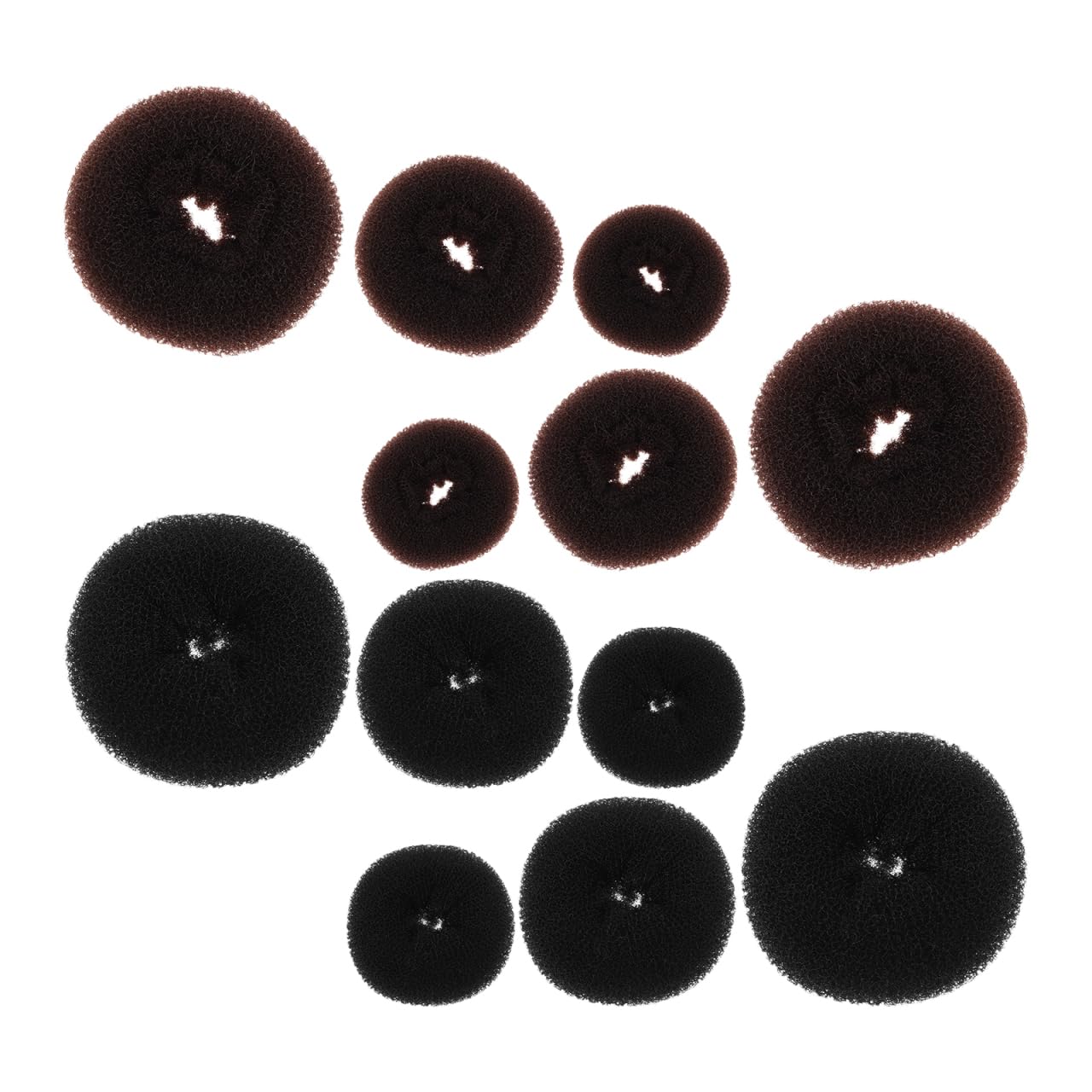 Hair Donut Bun Shapers for Women Girls - 12 Pcs Medium Large Extra-Large Donut Rings for Ballet Buns and Updos - Comfortable Elastic Hair Accessories for Everyday and Special Occasions