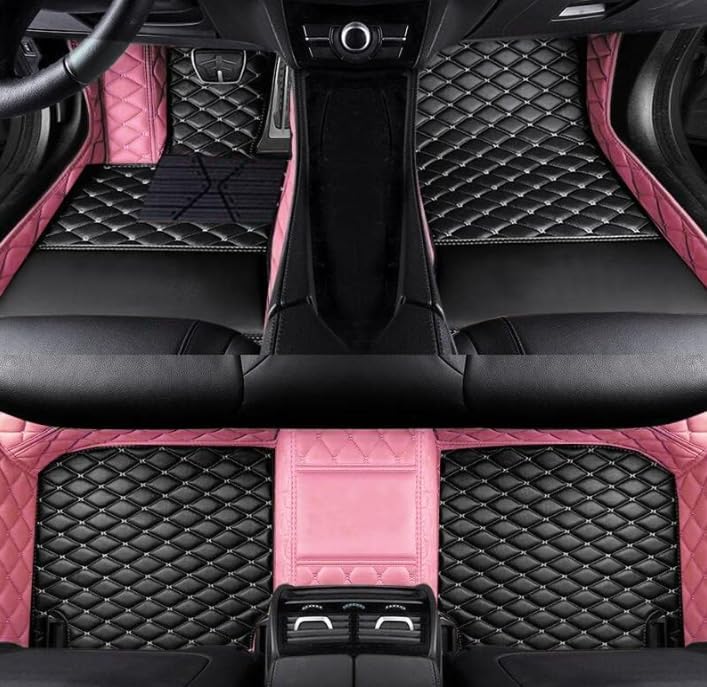 SARAHS Customized car Floor mats -Suitable for 99% of Cars, SUVs, and Trucks - car Pads to Protect Vehicle Interior Floor Accessories (Pink and Black)