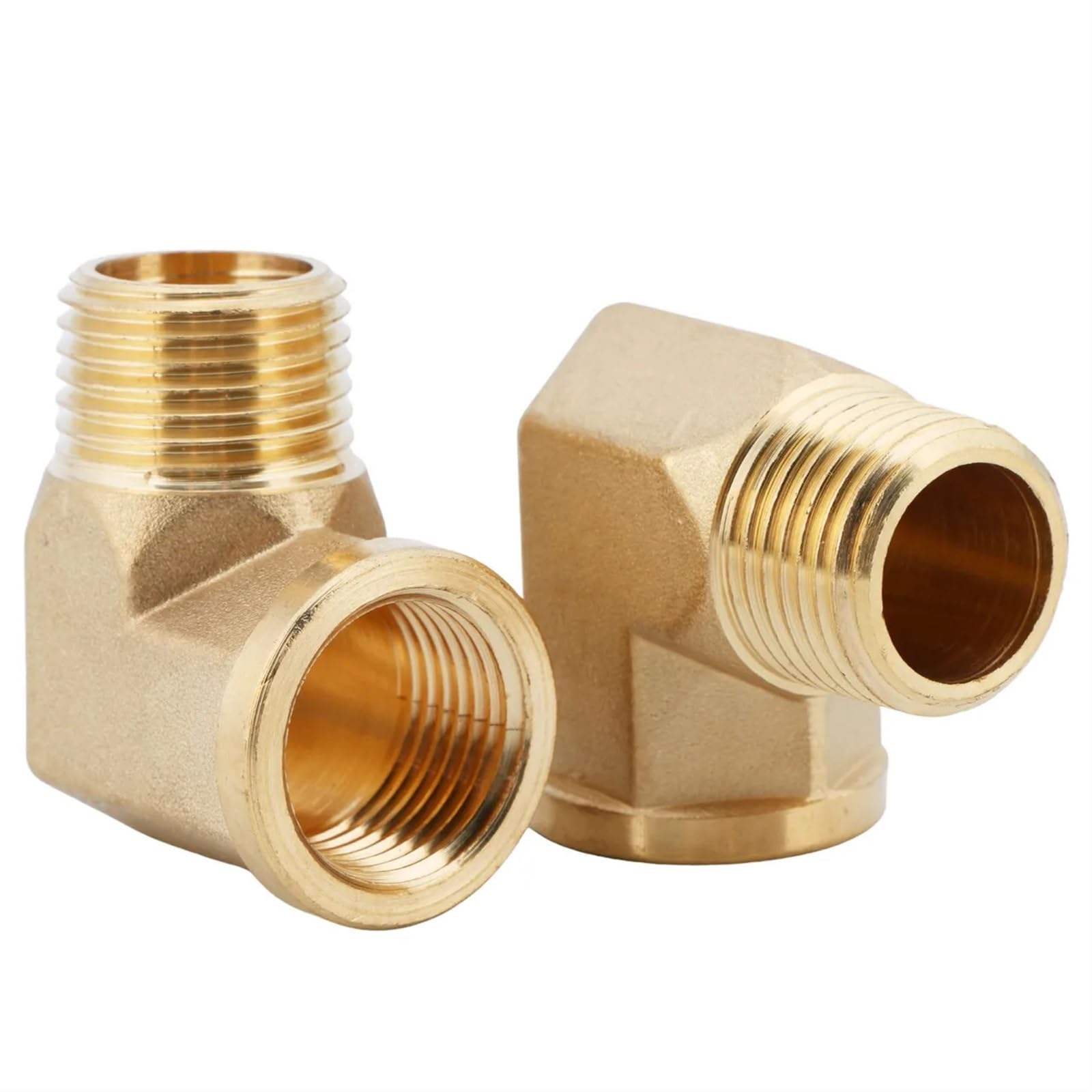 Raccordo A Gomito A 90 Gradi Per Tubi Solido 2 pezzi gomito da 90 gradi in ottone raccordo for tubo da 1/2 "NPT maschio a 1/2" NPT femmina Raccordo A Gomito