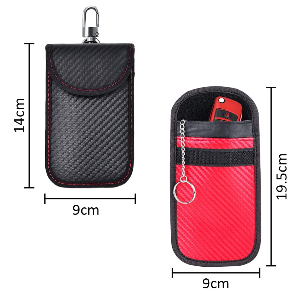 Sacchetto Schermante Chiave Keyless Confezione Da 2 Custodie Faraday Per Chiavi Auto – Bloccano Il Segnale RFID, Design In Fibra Di Carbonio Coges Key