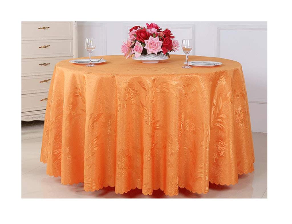 Yellow/Orange European Tablecloth Round Tablecloth Restaurant Hotel Simple Tablecloths Environmental Protection Household Tablecloth (Color : A Size : Round-300Cm)