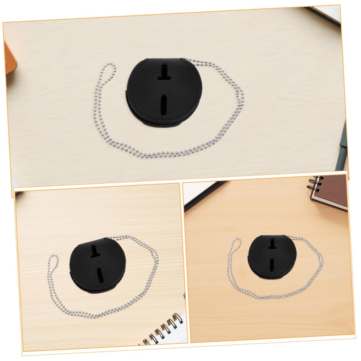 Porta Badge in Pu con Clip, 7 Pezzi Nero per Eventi