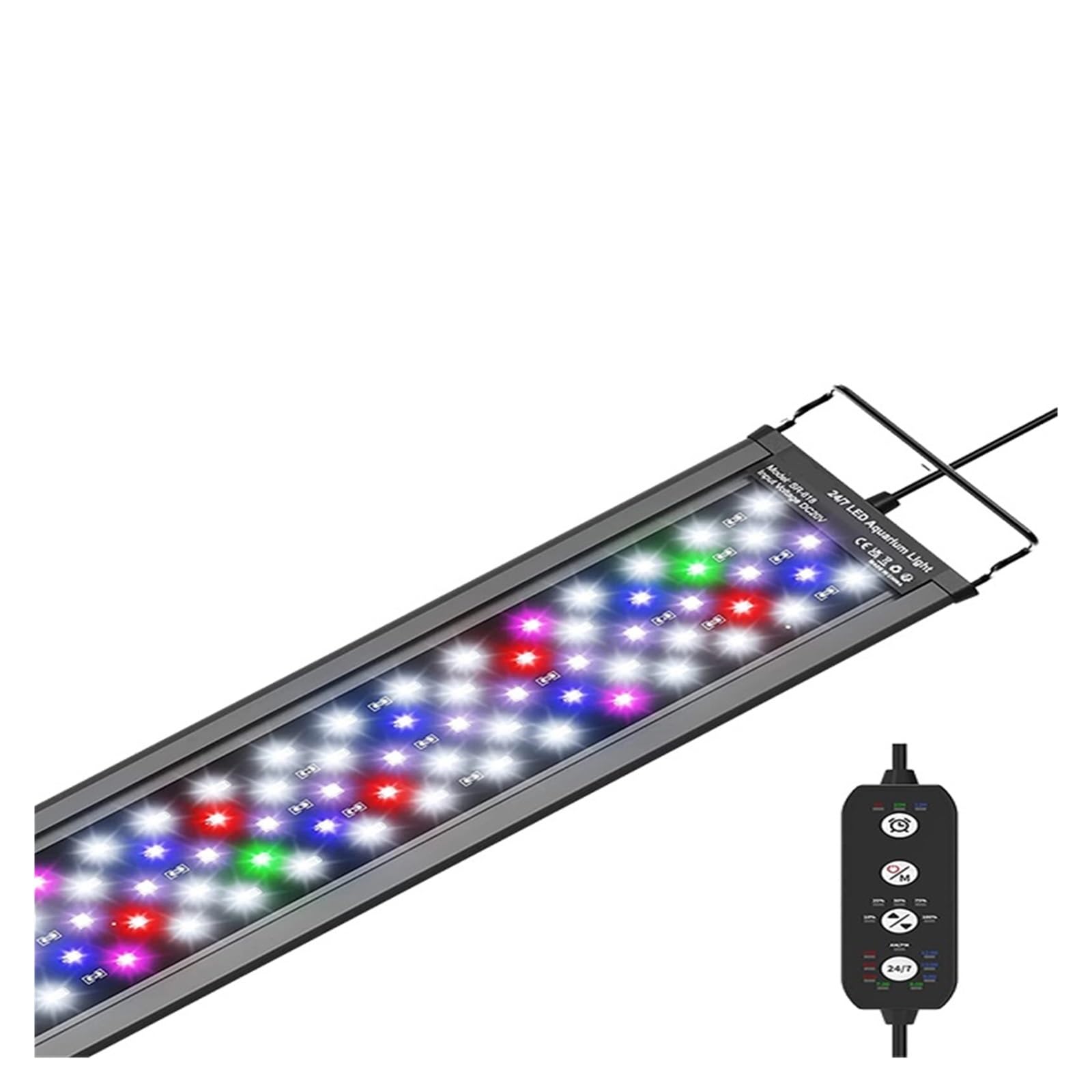 Éclairage LED pour récif, 30/45 cm Lumières Marines Spectre Complet for Corail Avec Minuterie Auto On Off Fish Tank LED Rampe Sunset Lampe for Plantes Aquarium Décoration pour aquarium(FG169-30CM)