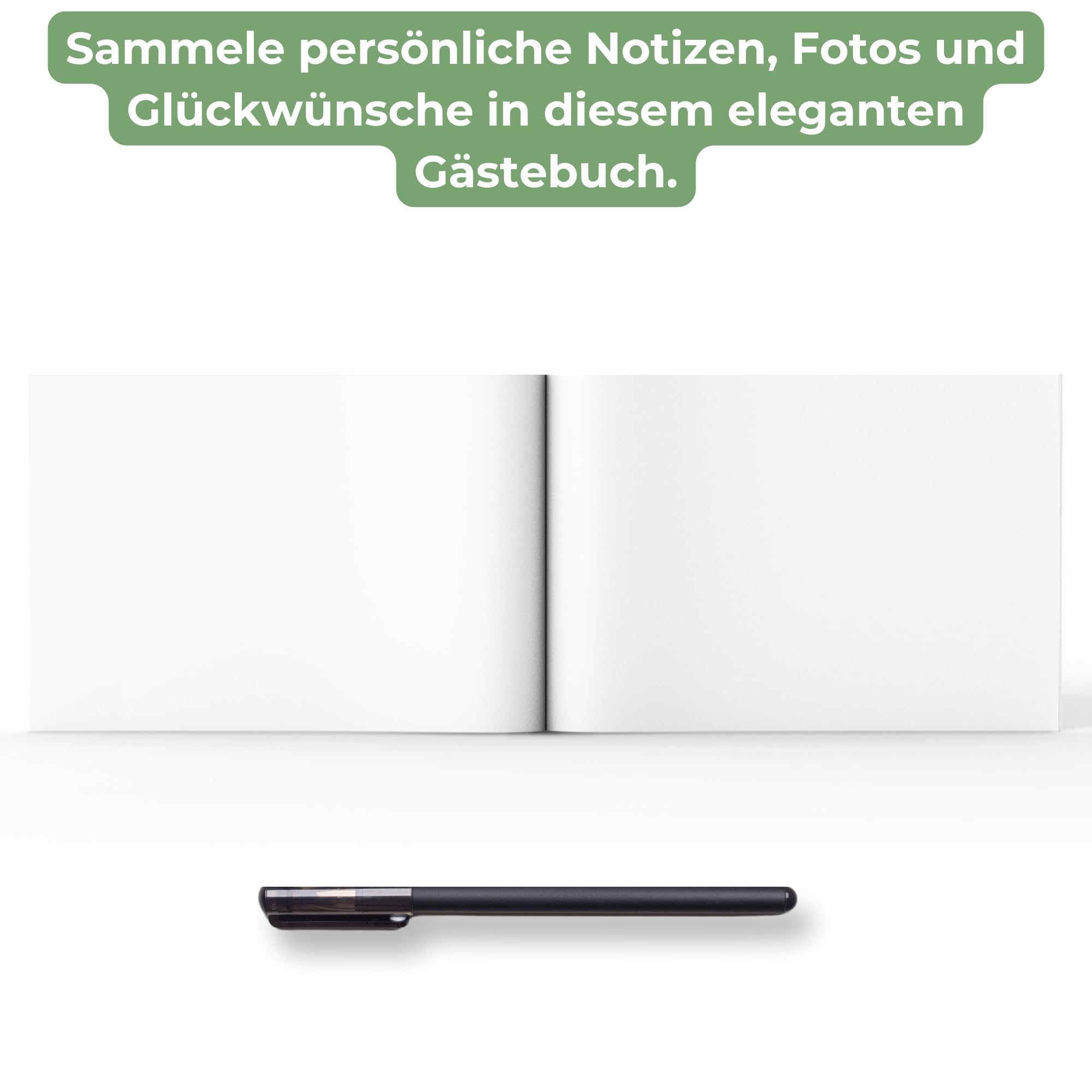 Personalisiertes Gästebuch mit Namen blanko zum Ausfüllen – Erinnerungsalbum Erinnerungsbuch personalisiert mit Leere Seiten (80 Seiten/40 Blatt)