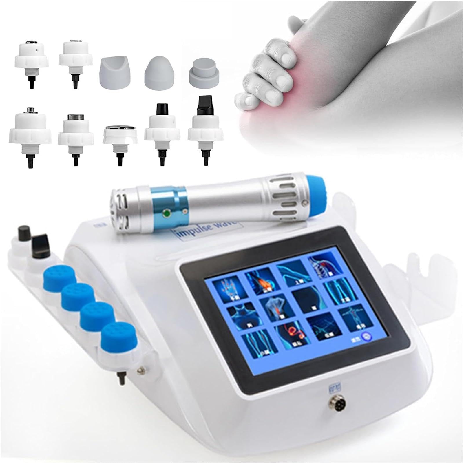 Máquina de Terapia de Ondas de Choque, ESWT, Herramienta de Masaje para la relajación Muscular, Alivio del Dolor por Ondas de Choque con 10 Cabezales V80-B