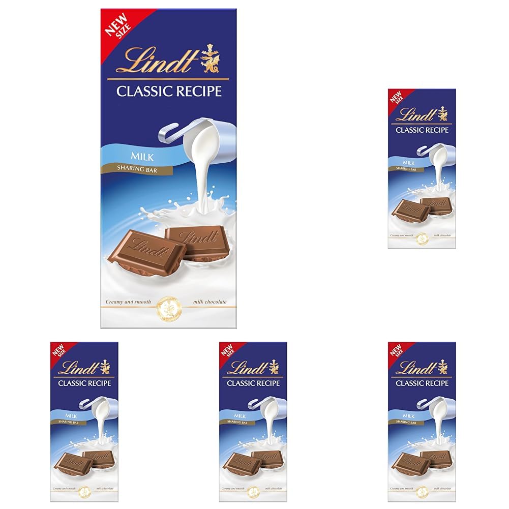 Lindt Classic Recipe Milk 190g (Pack of 5)