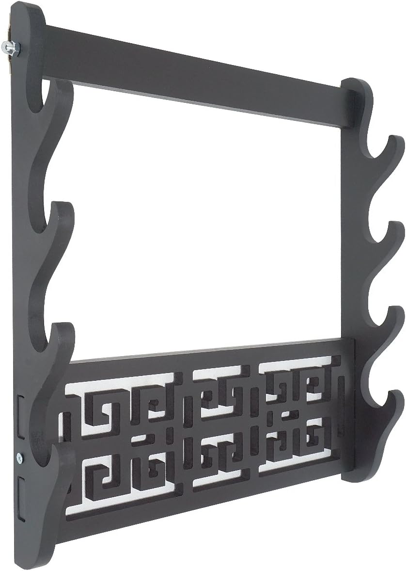 Eforlife 4 Tier Sword Stand Wall Mount Samurai Sword Holder Display Stand Katana Wakizashi Tanto Wall Hanger Sword Rack Four Layer