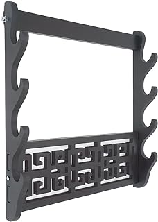 Eforlife 4 Tier Sword Stand Wall Mount Samurai Sword Holder Display Stand Katana Wakizashi Tanto Wall Hanger Sword Rack Four Layer